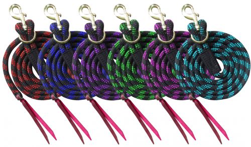Showman  8' nylon pro braid lead rope with removable brass snap